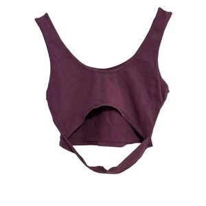 Garage Purple Crop Tank Top Open‎ Back Cutout Women's Size X Small XS